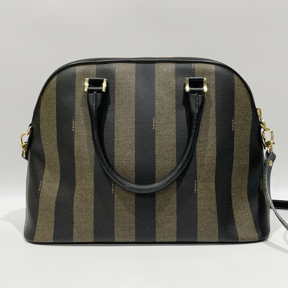Fendi FF Pecan Handbag Stripe Logo